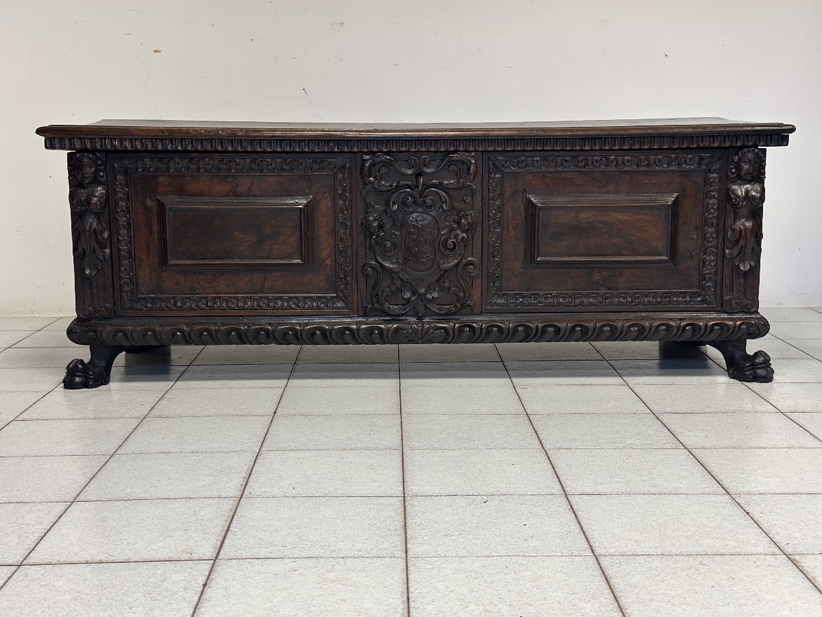 Lombard Renaissance Noble Chest From The City Of Bergamo, Early 17th Century
