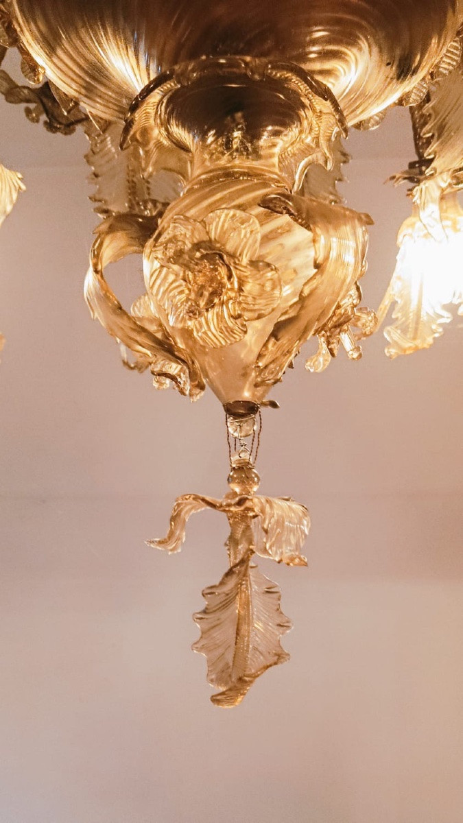 Murano Glass Chandelier. Barovier & Toso. Early 20th Century. 154  X 124 Cm.-photo-2