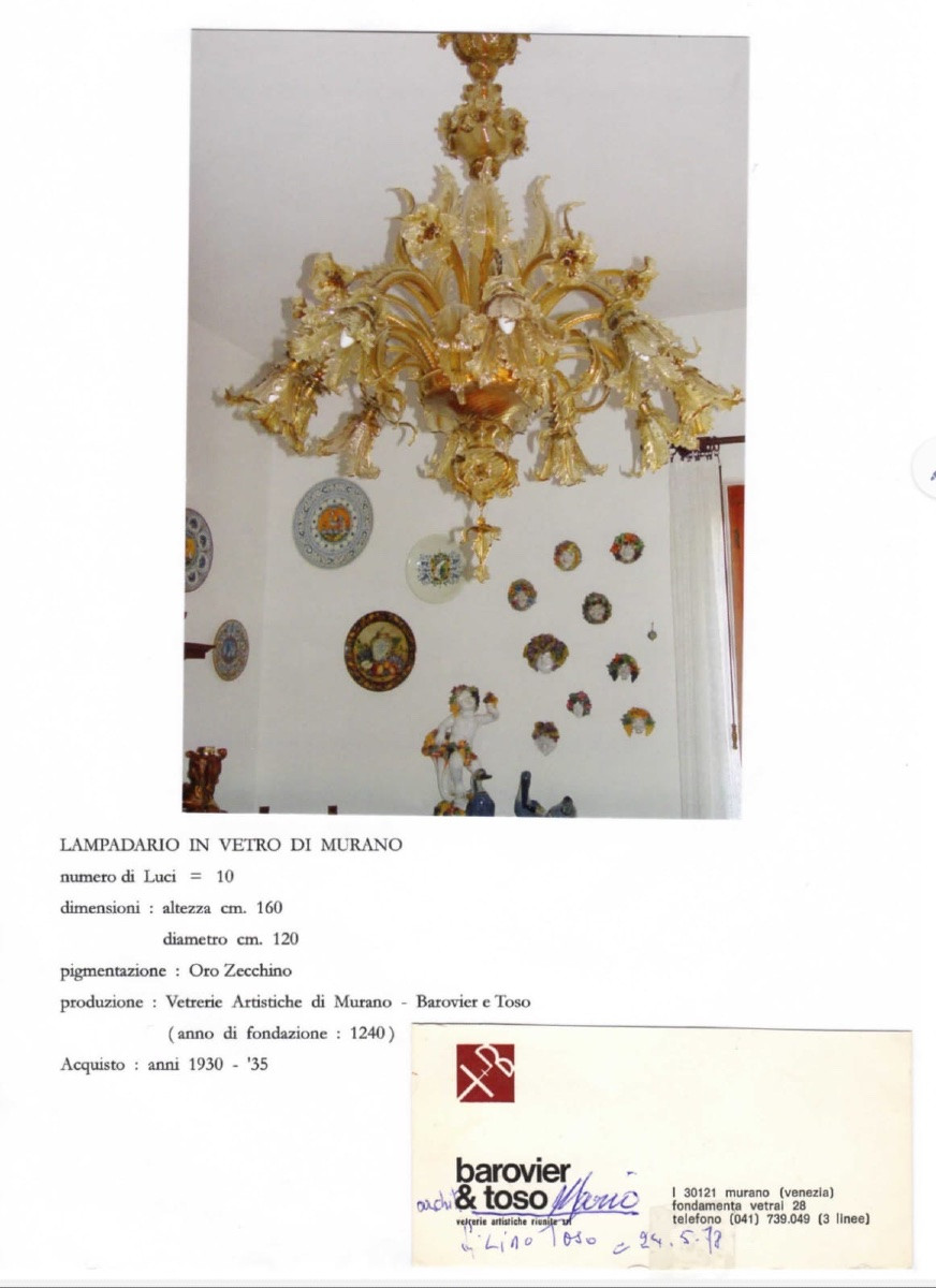 Murano Glass Chandelier. Barovier & Toso. Early 20th Century. 154  X 124 Cm.-photo-3