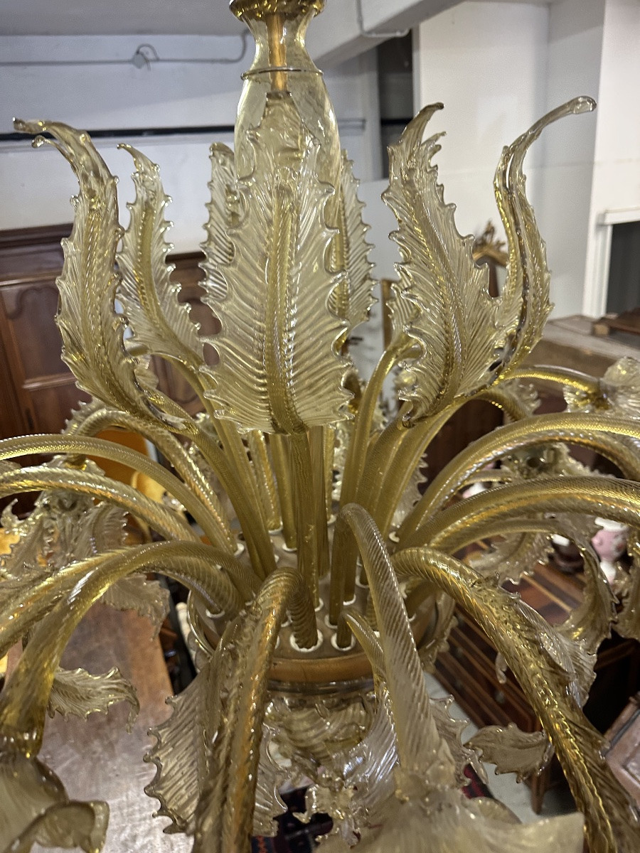 Murano Glass Chandelier. Barovier & Toso. Early 20th Century. 154  X 124 Cm.-photo-5
