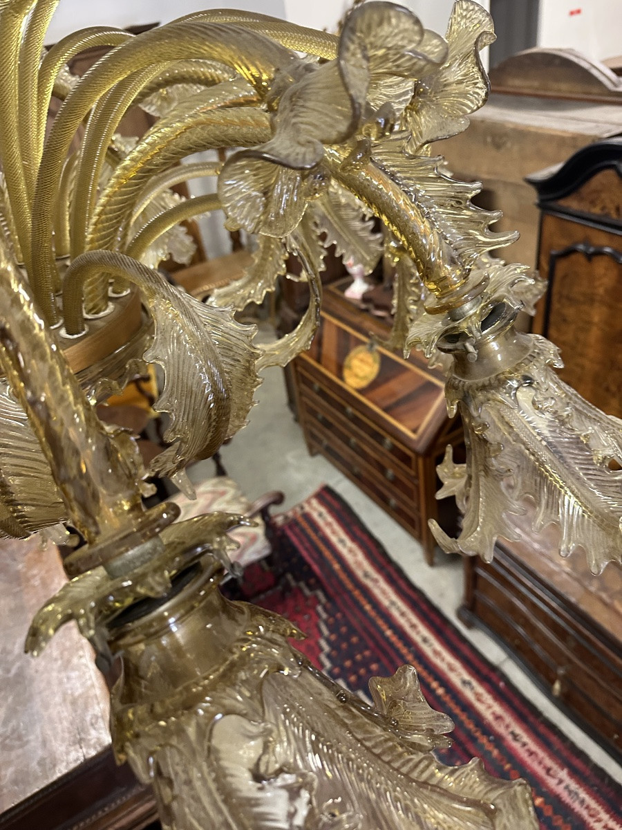 Murano Glass Chandelier. Barovier & Toso. Early 20th Century. 154  X 124 Cm.-photo-6