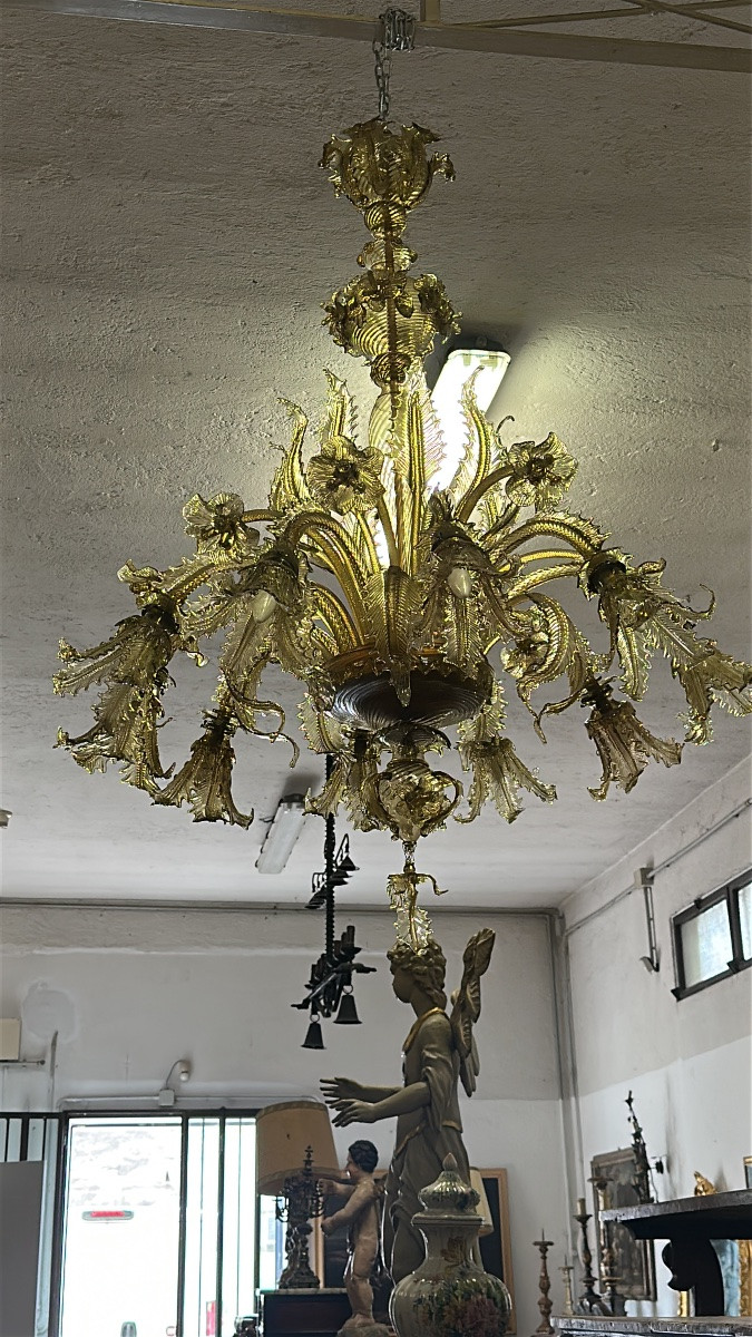 Murano Glass Chandelier. Barovier & Toso. Early 20th Century. 154  X 124 Cm.-photo-7