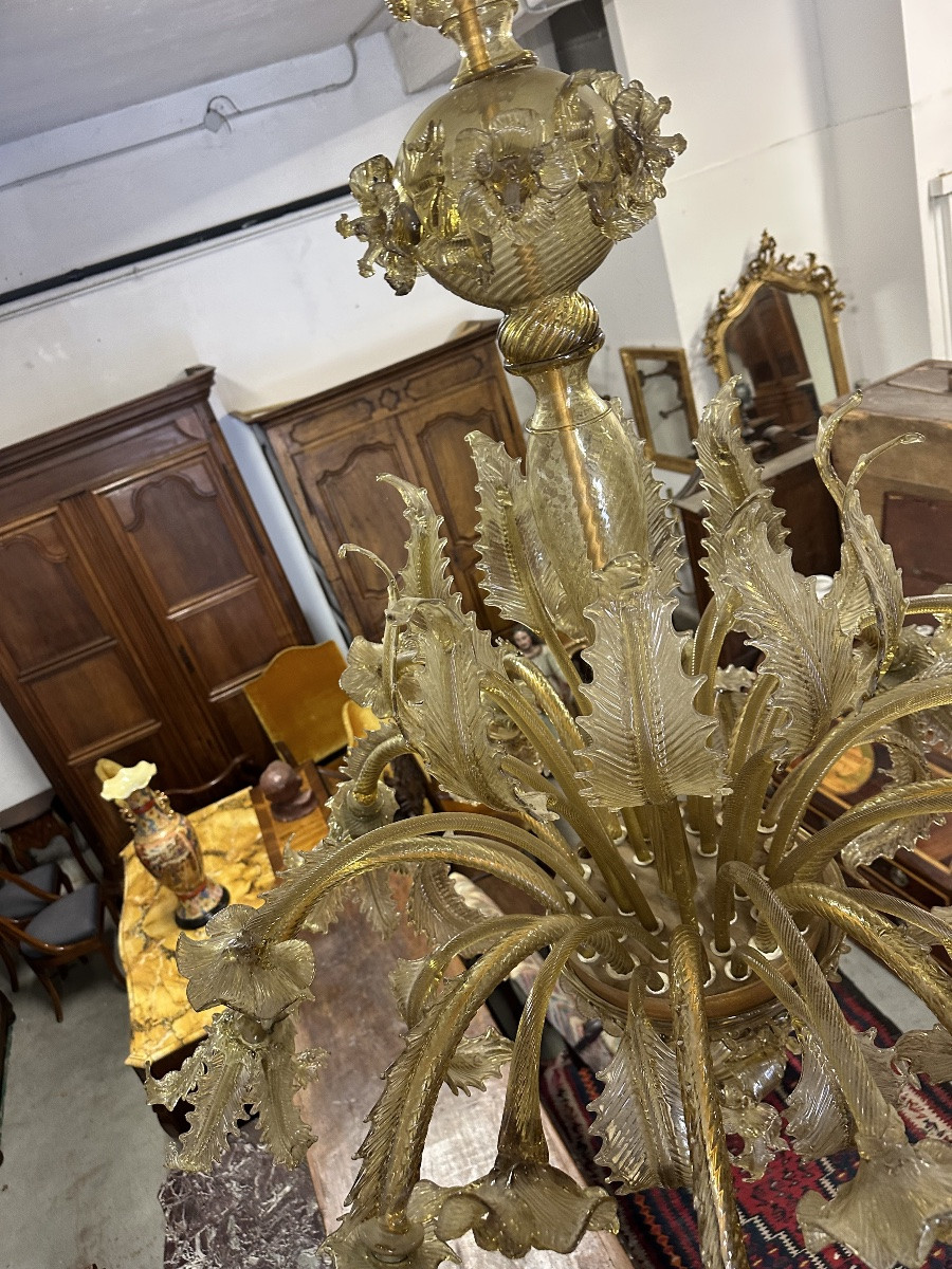 Murano Glass Chandelier. Barovier & Toso. Early 20th Century. 154  X 124 Cm.-photo-8