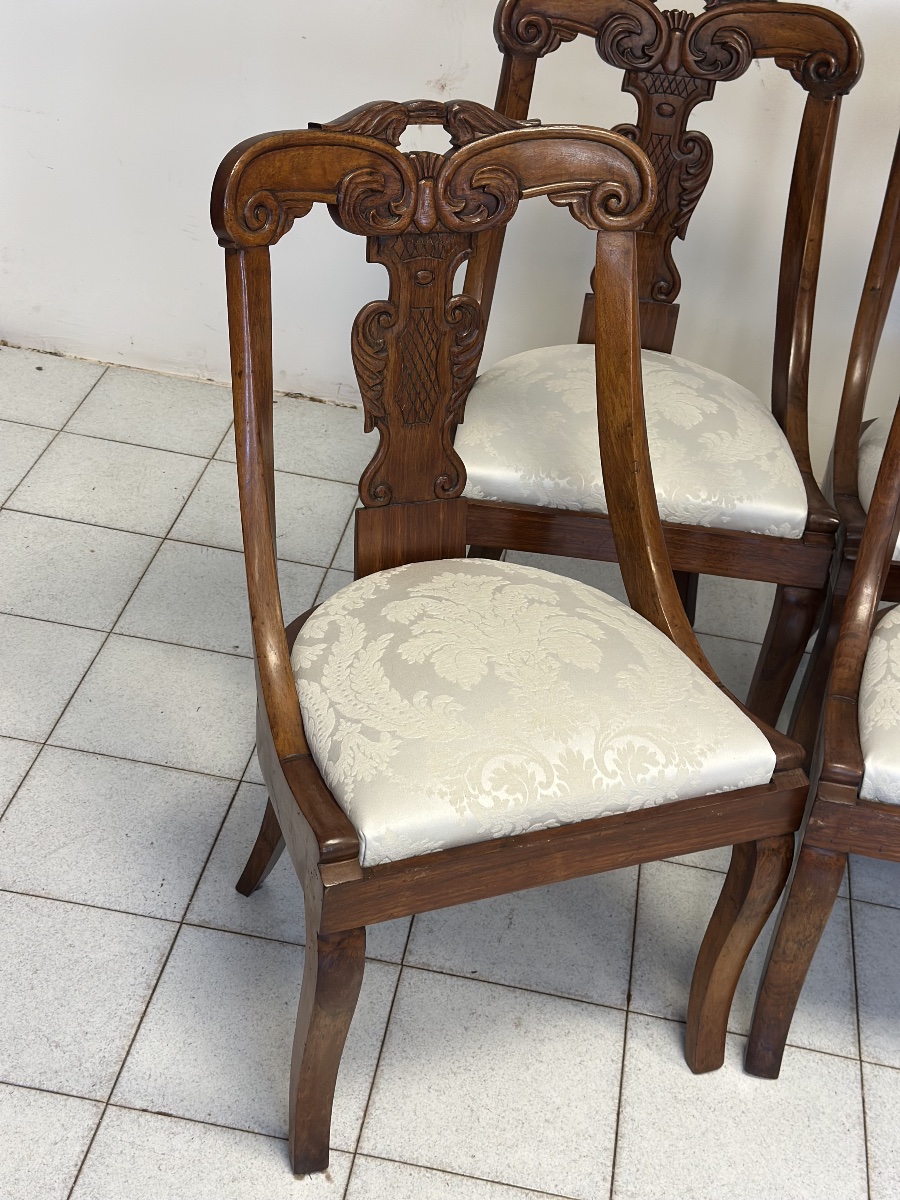 Group Of Six  Charles X Gondola Chairs From Lombardy. Early 19th Century.-photo-2