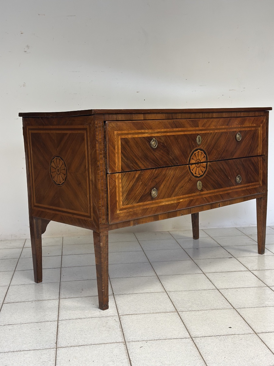 Commode Louis XVI à deux tiroirs. Emilia, XVIIIe siècle.-photo-4