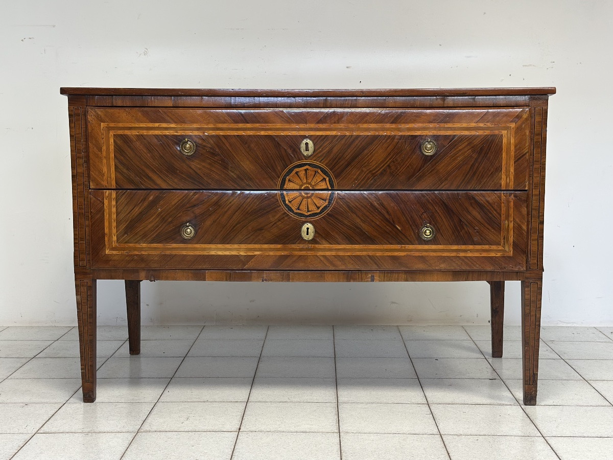 Commode Louis XVI à deux tiroirs. Emilia, XVIIIe siècle.-photo-6