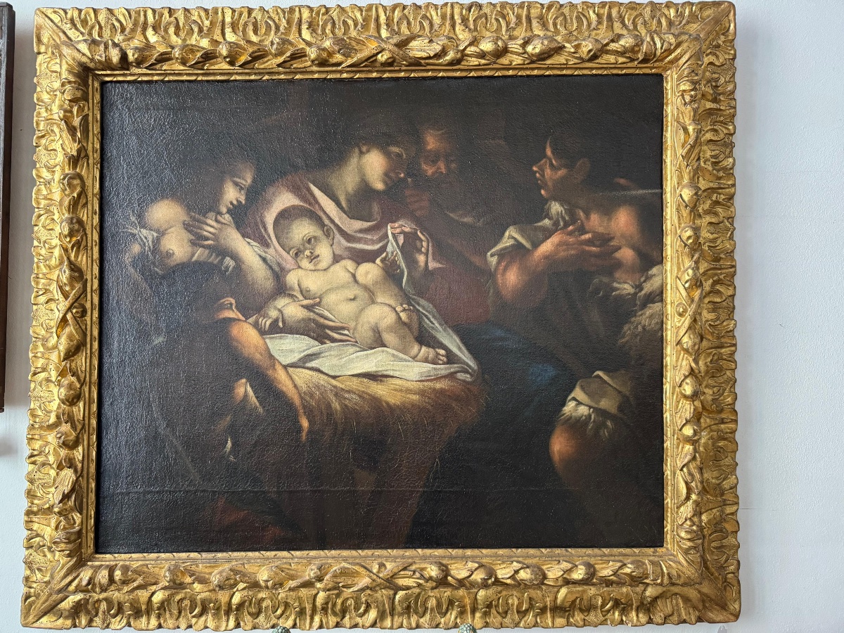 Oil On Canvas, Nativity Scene. Venetian School, 17th Century, Attributed To Antonio Balestra-photo-5