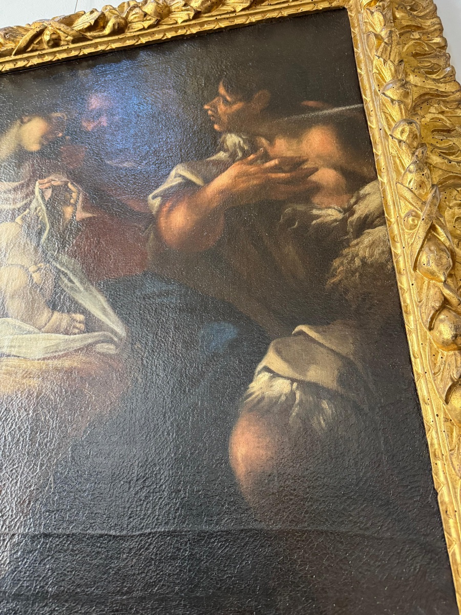 Oil On Canvas, Nativity Scene. Venetian School, 17th Century, Attributed To Antonio Balestra-photo-8