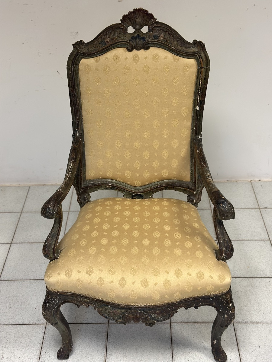 Fauteuil Louis XV de Venise, première moitié du XVIIIe siècle-photo-6