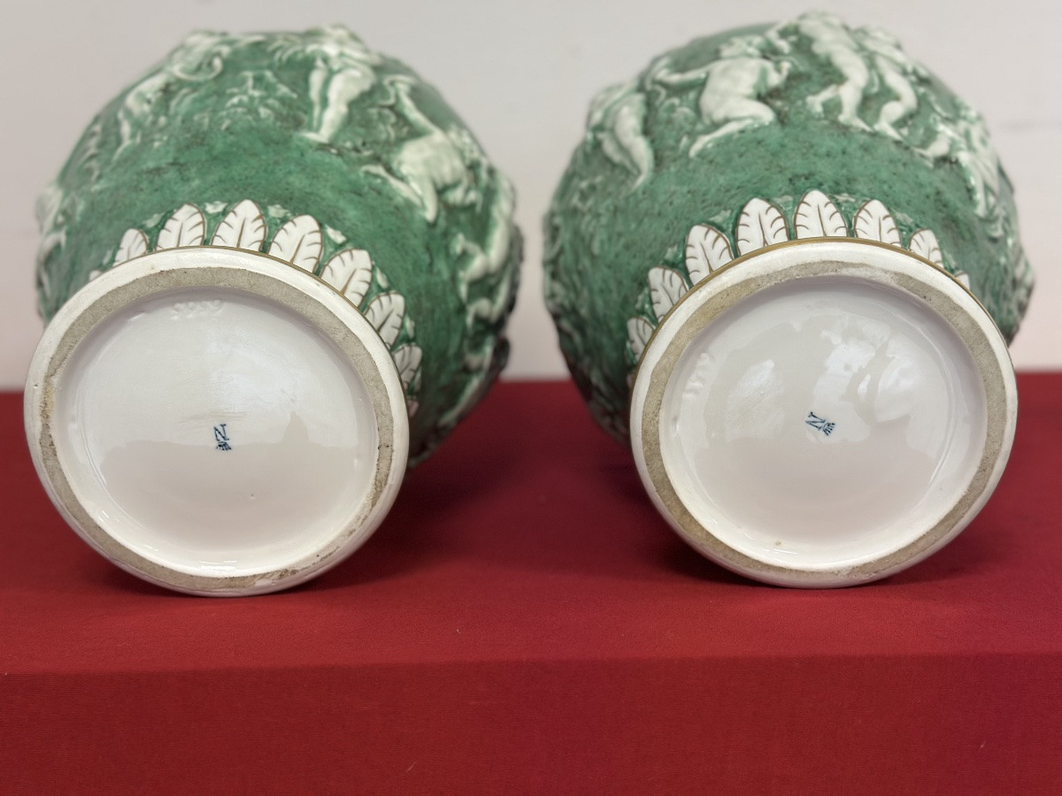 Pair Of Porcelain Vases With Lids. Capodimonte, Early 20th Century-photo-5