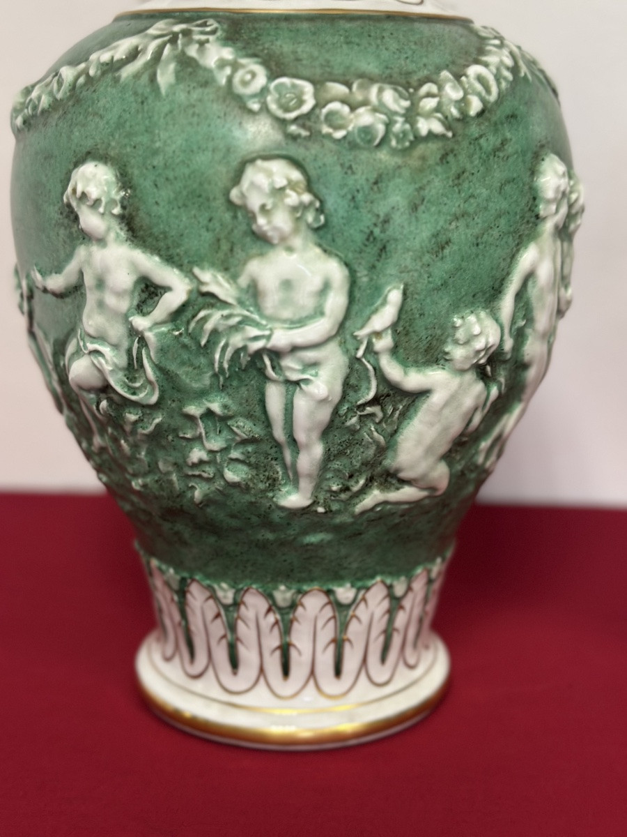 Pair Of Porcelain Vases With Lids. Capodimonte, Early 20th Century-photo-7