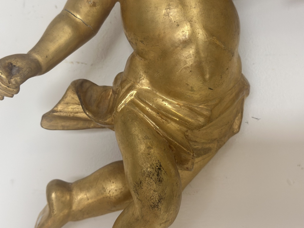 Pair Of Gilded Wooden Angels. Lombardy, Early 18th Century-photo-8