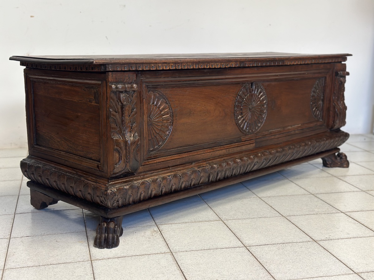 Carved Lombard Chest From Brescia, Early 17th Century-photo-6