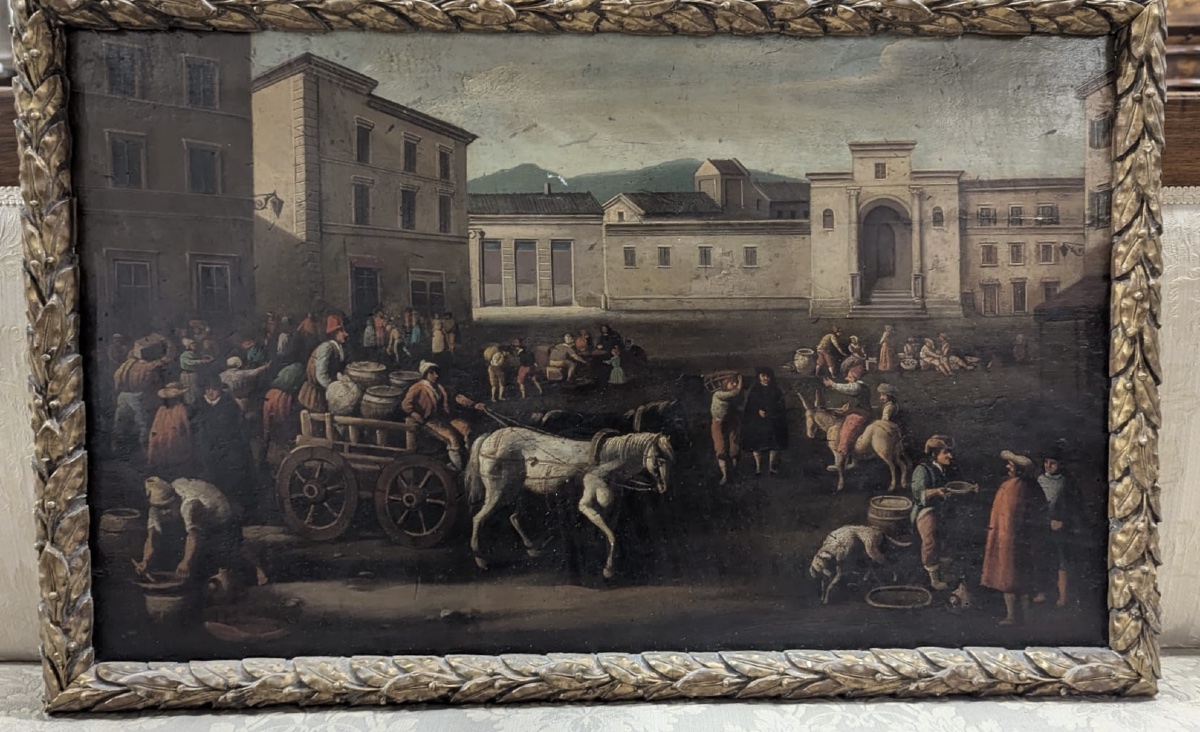 Paysage urbain italien animé, Thomas Wijk (« Tommaso Fiammingo », 1616–1677, entourage de). Hui-photo-2