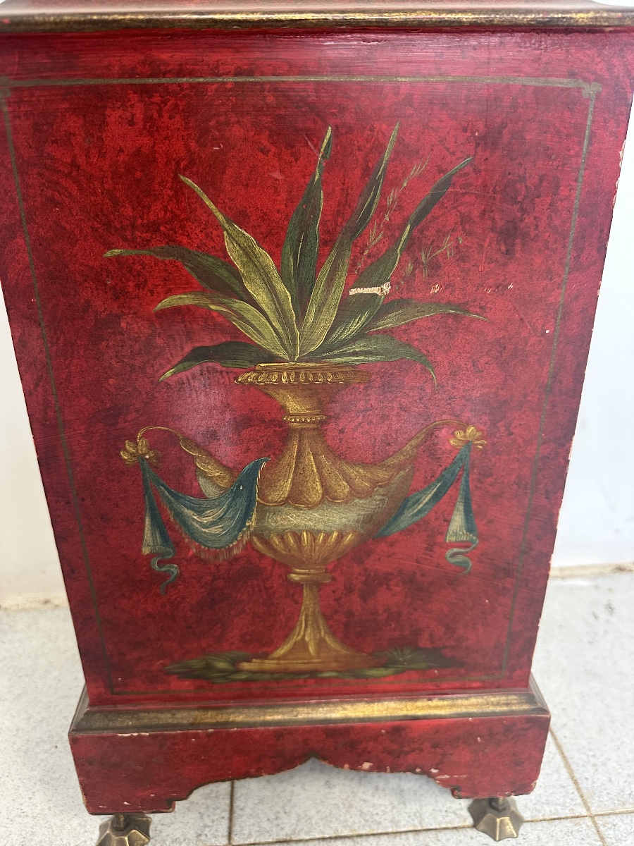 20th-century Painted Lacquered Pendulum Clock-photo-4