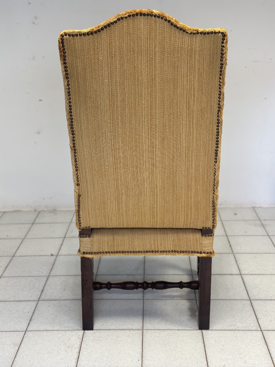 Lombard Baroque Louis XIV Armchair In Rocchetto Walnut-photo-7
