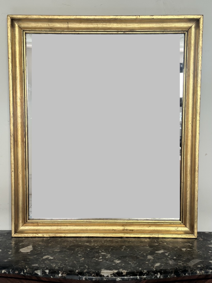Restored 19th-century Empire-style Gilded Wooden Mirror
