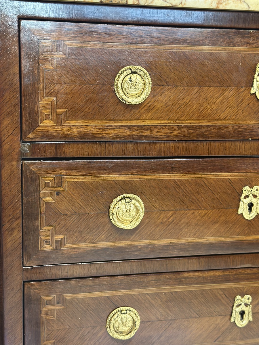 Napoleon III-style Seven-drawer Chest Of Drawers. Restored In The 1800s-photo-3