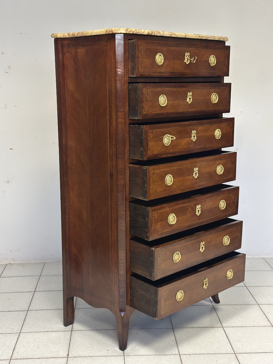 Napoleon III-style Seven-drawer Chest Of Drawers. Restored In The 1800s-photo-1