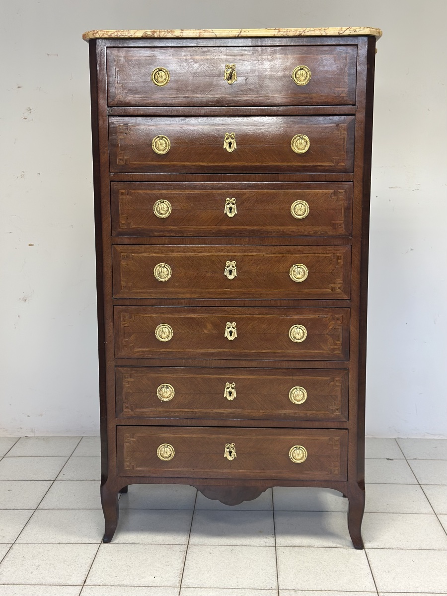 Napoleon III-style Seven-drawer Chest Of Drawers. Restored In The 1800s