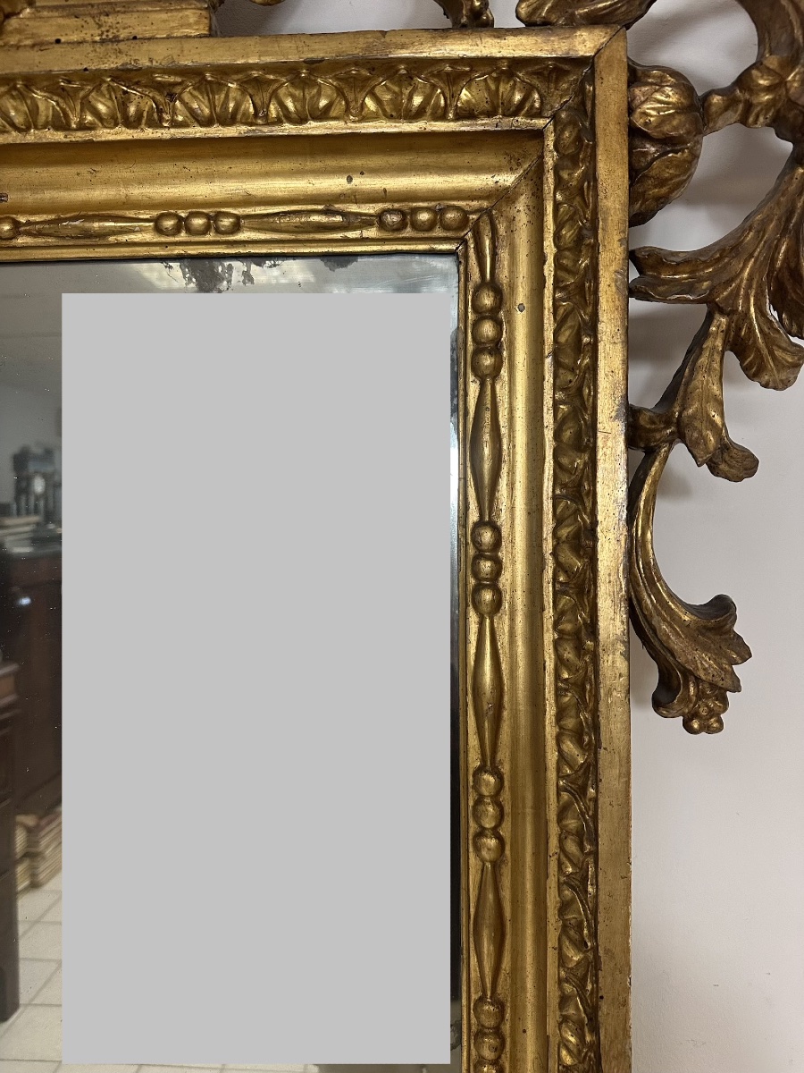Louis XV-style Mirror In Carved And Gilded Wood. Mercury-coated Glass, Lombardy, Early 18th Century-photo-1