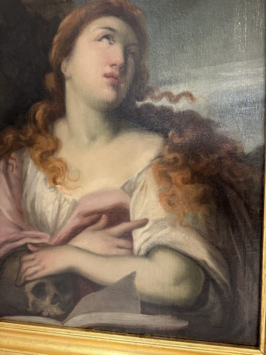 Tiziano Vecelio (in The Style Of) Pieve Di Cadore 1488–90 Venice 1576 The Penitent Magdalene Oil On T-photo-3