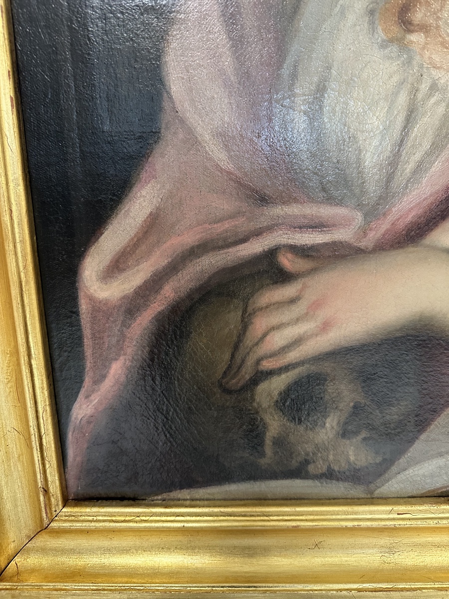 Tiziano Vecelio (in The Style Of) Pieve Di Cadore 1488–90 Venice 1576 The Penitent Magdalene Oil On T-photo-3