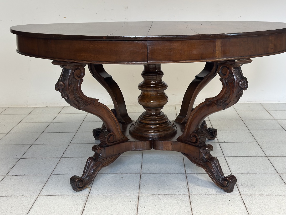 Oval Extendable Basket Table. Genoa, Charles X. 149 X 105-photo-2