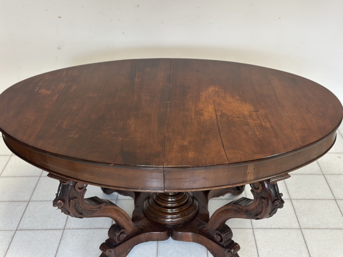 Oval Extendable Basket Table. Genoa, Charles X. 149 X 105-photo-3