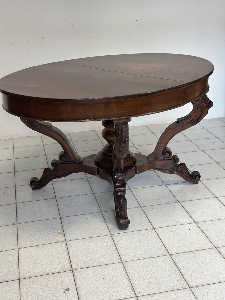 Oval Extendable Basket Table. Genoa, Charles X. 149 X 105-photo-4
