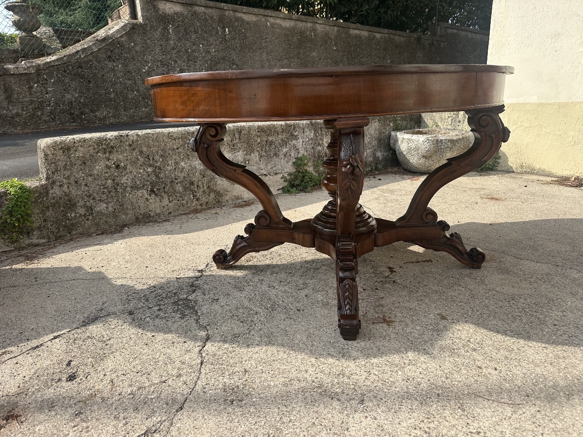 Oval Extendable Basket Table. Genoa, Charles X. 149 X 105-photo-2