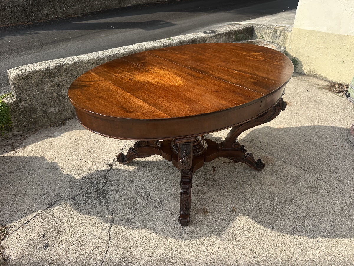 Oval Extendable Basket Table. Genoa, Charles X. 149 X 105-photo-3