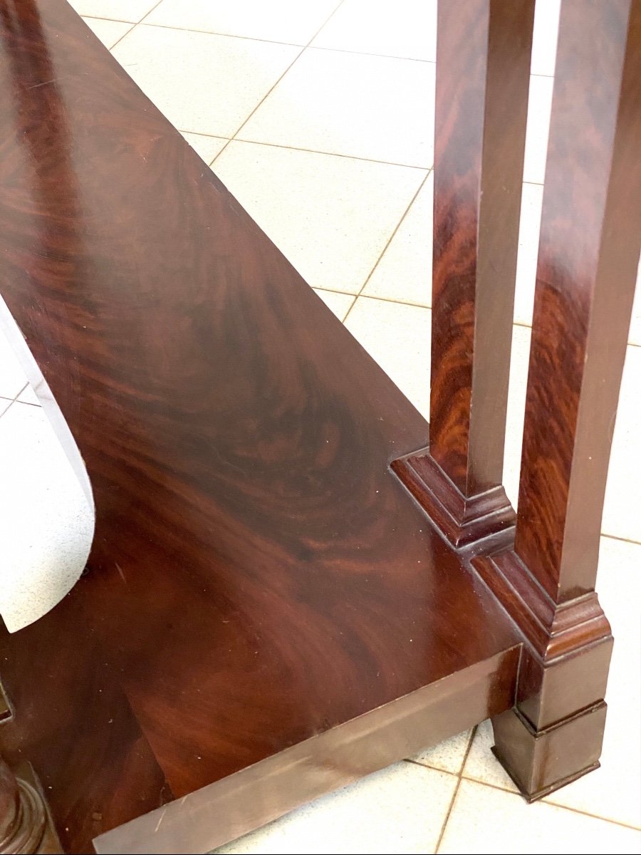 Console In Mahogany Feather Charles X. Sicily 19th Century-photo-8