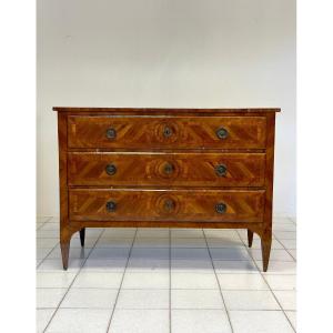 Louis XVI Lombard Chest Of Drawers. XVIII Century