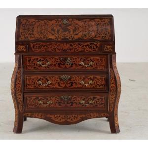Veneered And Richly Inlaid Desk. Holland, Late 18th Century