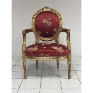 Napoleon III Armchair In Carved And Gilded Wood