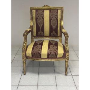 Napoleon III Armchair In Carved And Gilded Wood