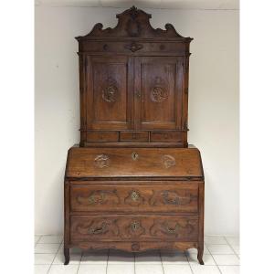 Walnut Trumeau. Emilia Parma Louis XV.