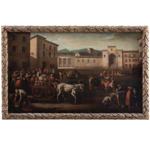 Italian Cityscape By Thomas Wijk (“tommaso The Flemish,” 1616–1677, Circle Of . Oil On Canvas
