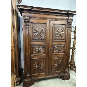 Louis XIV Walnut Cabinet From Genoa, Late 17th Century