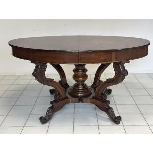 Oval Extendable Basket Table. Genoa, Charles X. 149 X 105
