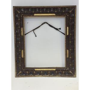 Gilded, Ebonized Openwork Wooden Frame. Lombardy, First Half Of The 19th Century. 108 X 92