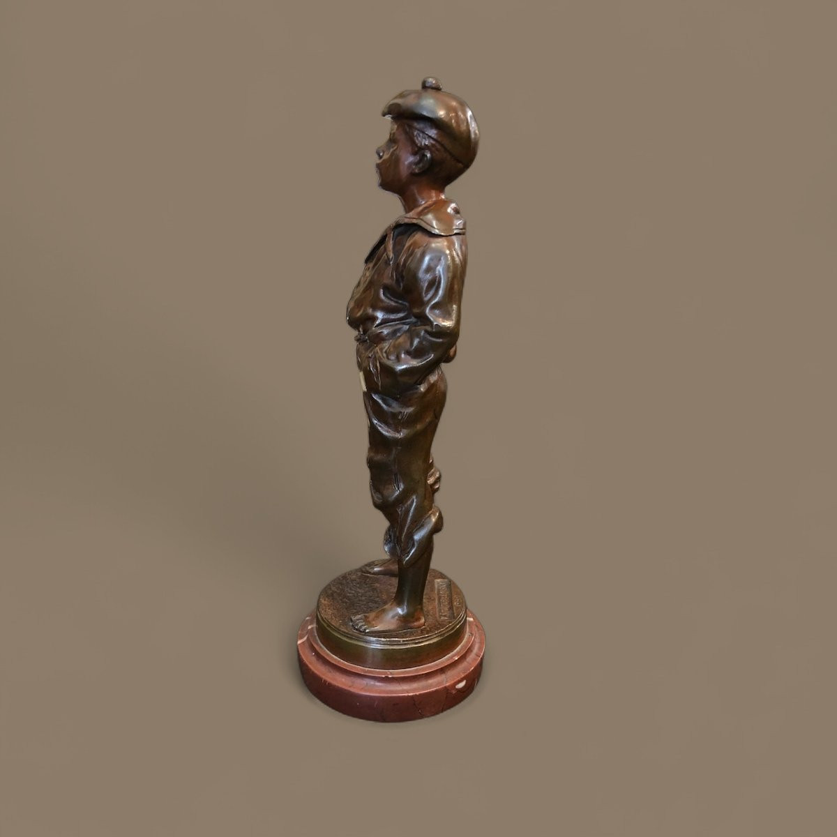 bronze le mousse siffleur Victor Szczeblewski 1889  23,5cm-photo-3