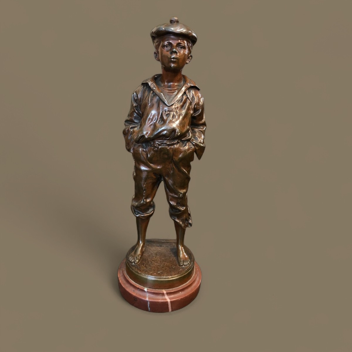bronze le mousse siffleur Victor Szczeblewski 1889  23,5cm
