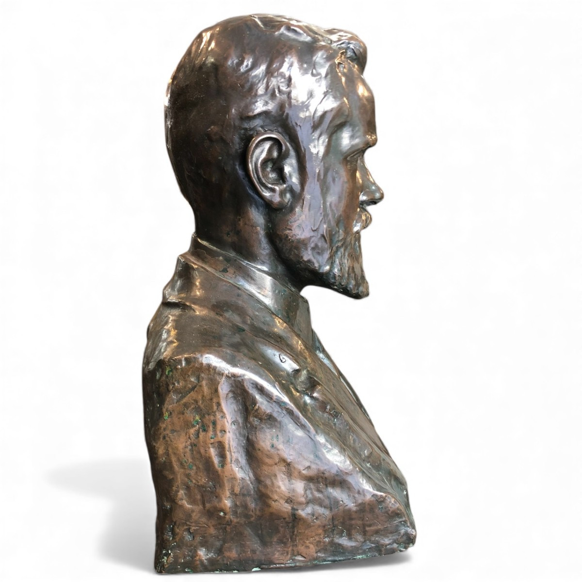 Romanian Bronze Bust Of Vv Rascanu, 1915-photo-3