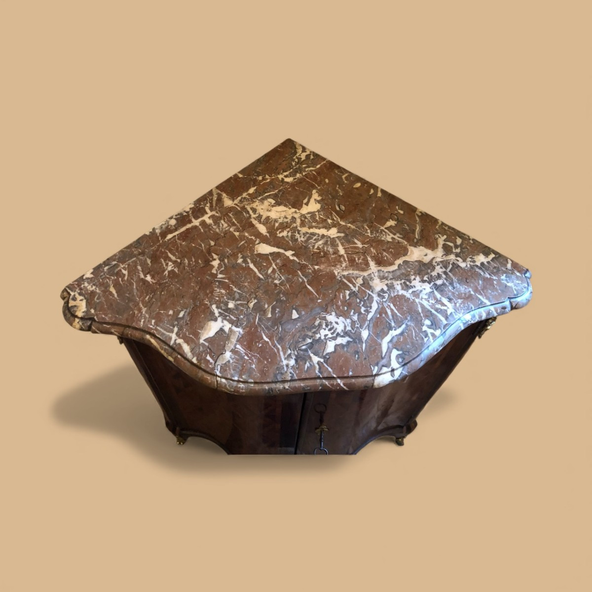 Encoignure marqueterie 18eme estampillée H.Hansen-photo-4