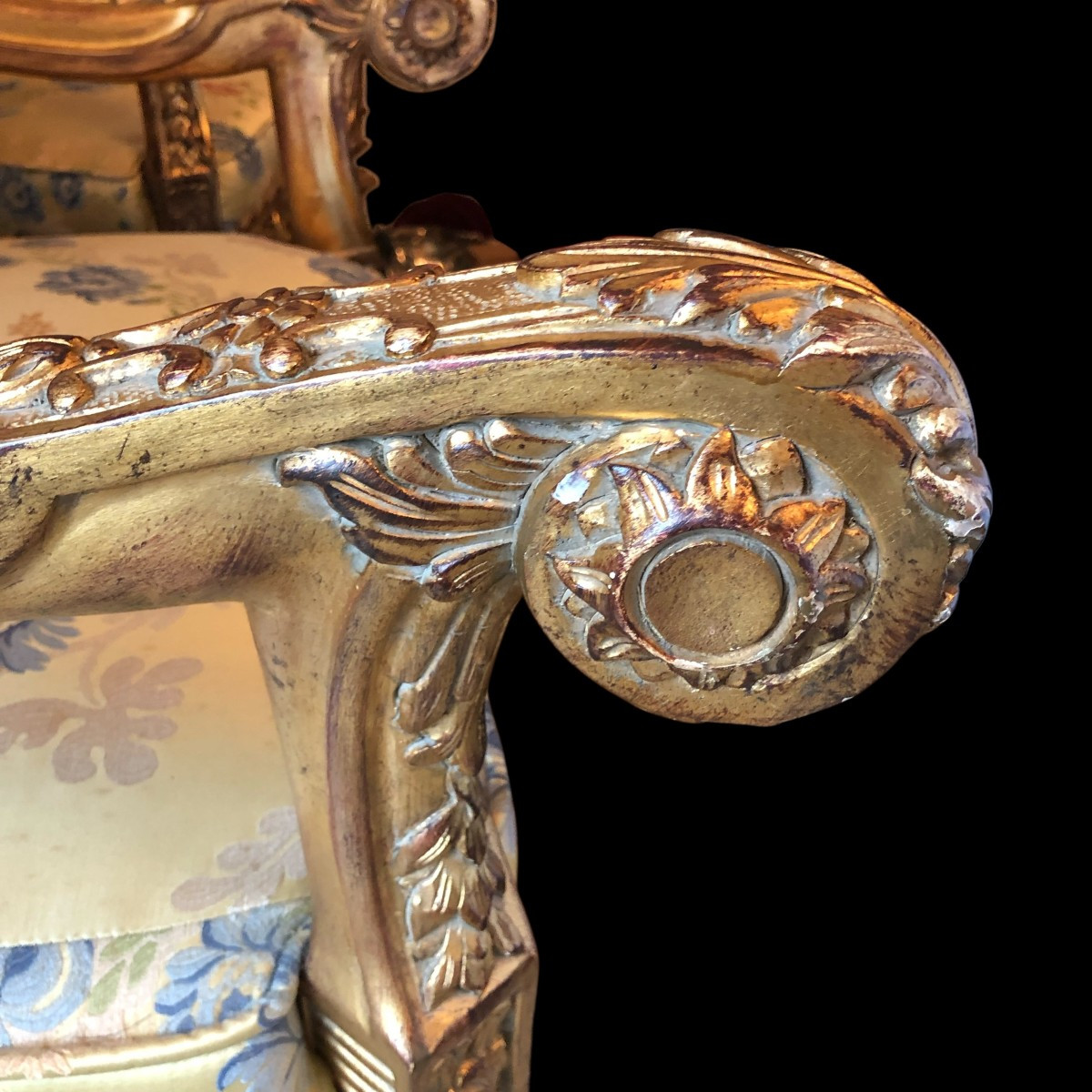 Important Pair Of Gilded Louis XIV Style Armchairs-photo-4