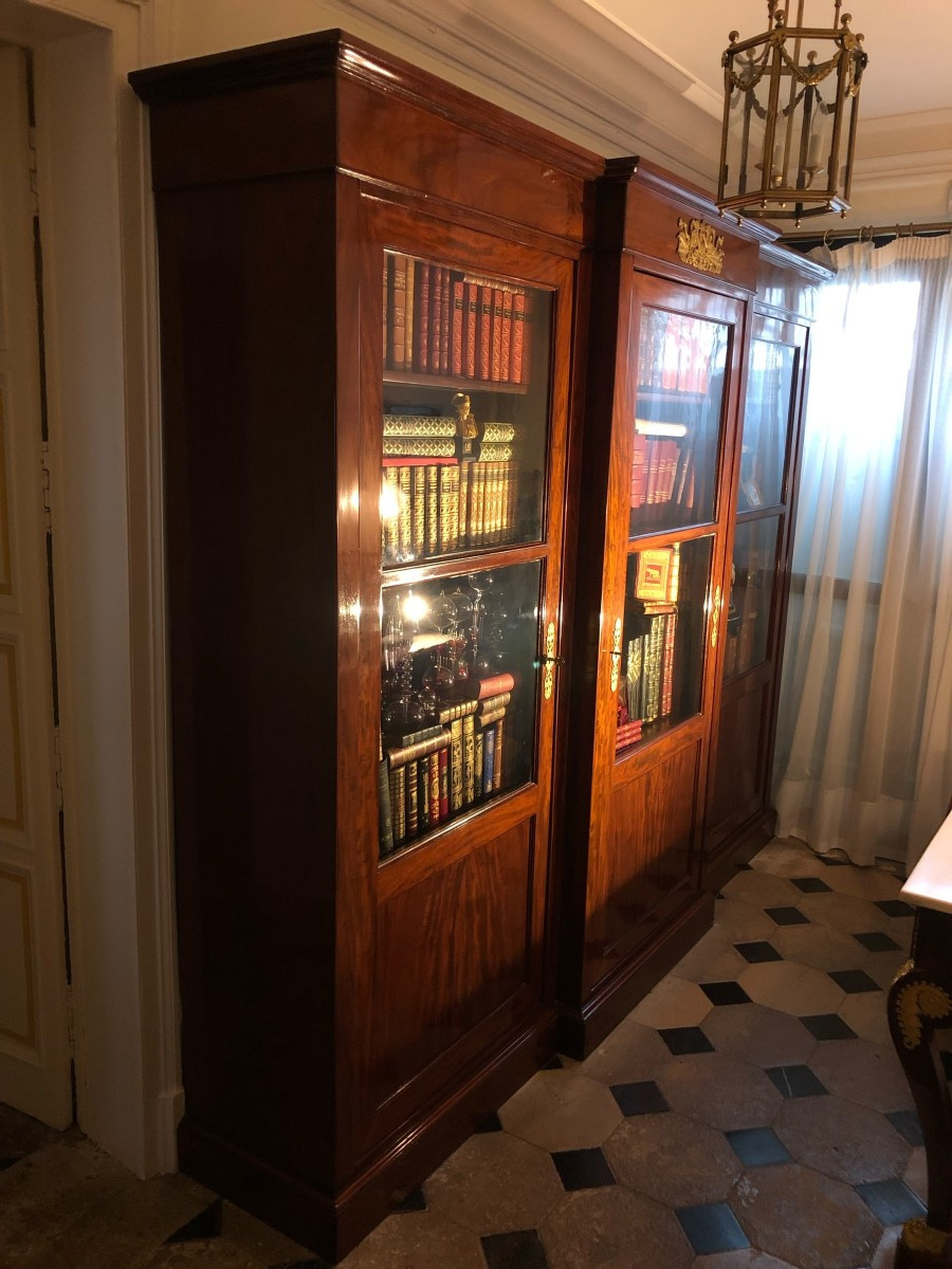 Empire Period Mahogany Projecting Bookcase-photo-3