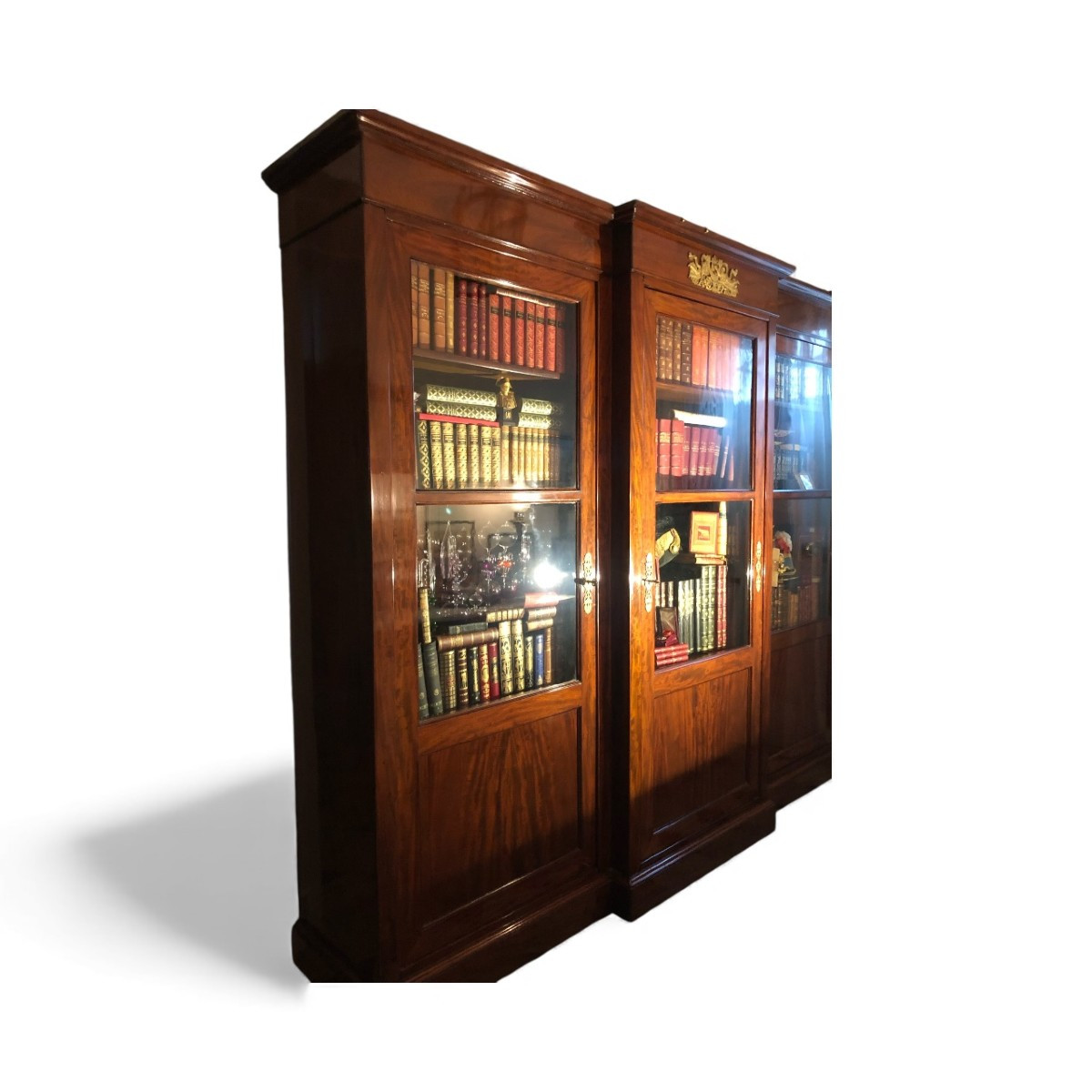 Empire Period Mahogany Projecting Bookcase