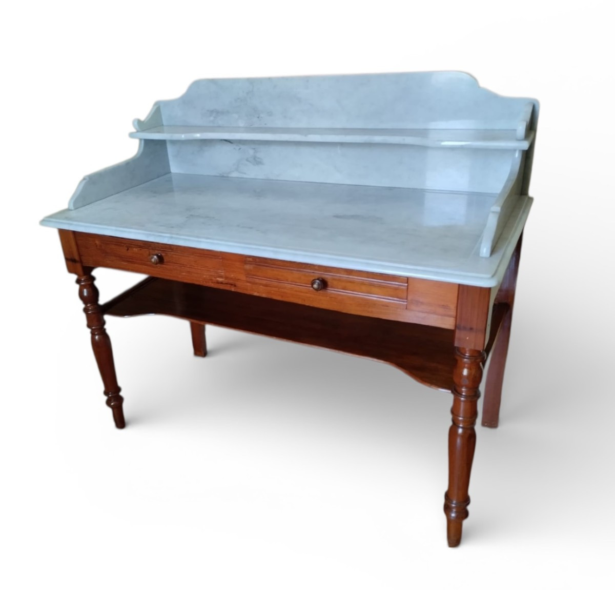 Table de toilette marbre et pitchpin-photo-3